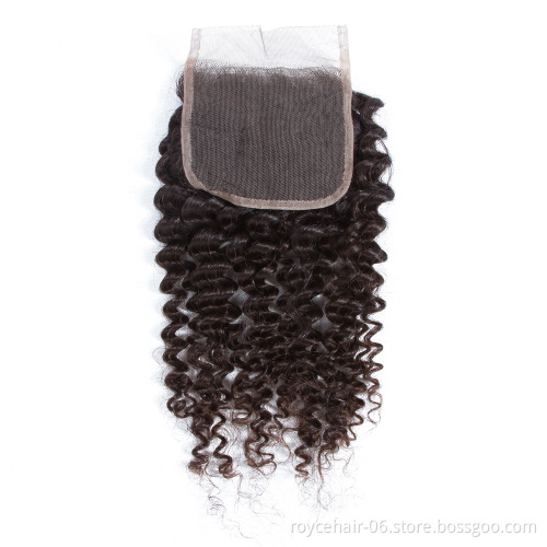 Peruvian Hair  Brazilian Deep Wave Transparent Lace Closure With Highlighted Invisible Closure